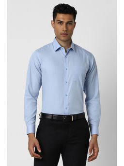 Van Heusen - Men Blue Regular Fit Solid Full Sleeves Formal Shirt
