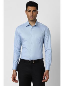 Van Heusen - Men Blue Regular Fit Check Full Sleeves Formal Shirt