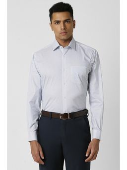 Van Heusen - Men White Regular Fit Check Full Sleeves Formal Shirt