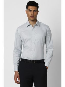 Van Heusen - Men White Regular Fit Check Full Sleeves Formal Shirt
