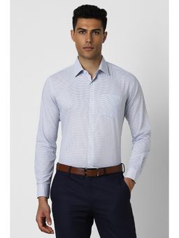 Van Heusen - Men Blue Slim Fit Check Full Sleeves Formal Shirt