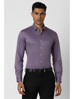Van Heusen - Men Purple Slim Fit Solid Full Sleeves Formal Shirt