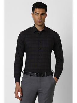 Van Heusen - Men Brown Slim Fit Check Full Sleeves Formal Shirt