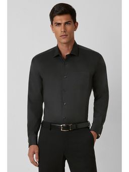 Van Heusen - Men Black Regular Fit Solid Full Sleeves Formal Shirt