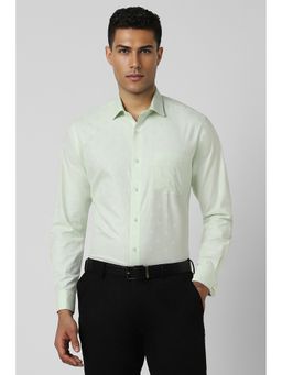 Van Heusen - Men Green Regular Fit Textured Full Sleeves Formal Shirt