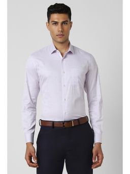 Van Heusen - Men Lilac Regular Fit Textured Full Sleeves Formal Shirt
