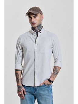 Snitch - Beige Checks Slim Fit Shirt