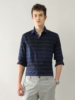 Arrow Newyork - Men's Horizontal Striped Slim Fit Shirt