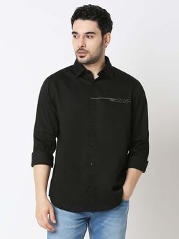 Spykar - Men Black Slim Fit Solid Shirt