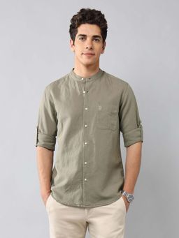 U.S. Polo Assn. Denim Co. - Men's Solid Mandarin Collar Shirt