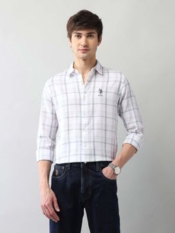 U.S. Polo Assn. Denim Co. - Men's Grid Tattersall Checked Regular Fit Dobby Shirt