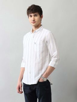 U.S. Polo Assn. Denim Co. - Men's Vertical Striped Regular Fit Poplin Shirt