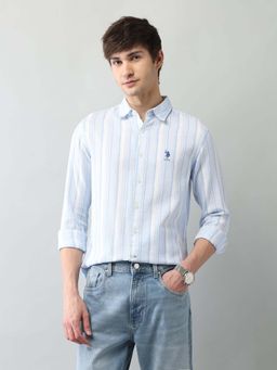 U.S. Polo Assn. Denim Co. - Men's Vertical Striped Cotton Dobby Shirt