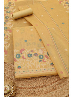 Soch - Yellow Printed Unstitched Top & Unstitched Bottom with Dupatta