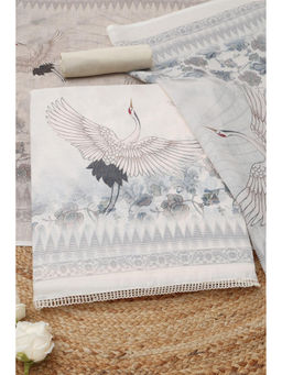Soch - Off White Printed Unstitched Top & Unstitched Bottom with Dupatta