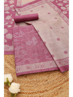 Soch - Pink Floral Unstitched Top & Unstitched Bottom with Dupatta