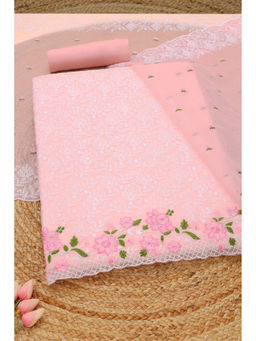 Soch - Pink Embroidered Unstitched Top & Unstitched Bottom with Dupatta