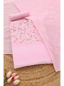Soch - Pink Floral Printed Unstitched Top & Unstitched Bottom with Dupatta