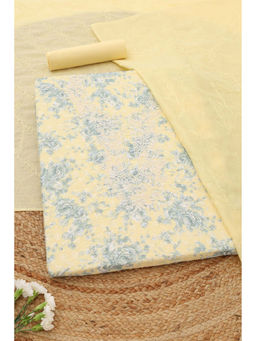 Soch - Yellow Floral Printed Unstitched Top & Unstitched Bottom with Dupatta