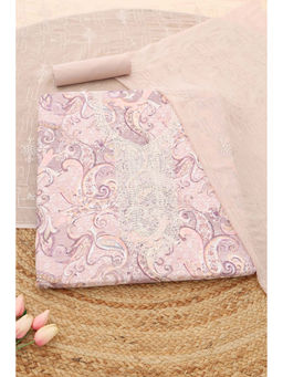 Soch - Pink Paisley Printed Unstitched Top & Unstitched Bottom with Dupatta