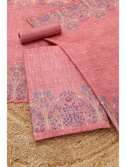 Soch - Peach Embroidered Unstitched Top & Unstitched Bottom with Dupatta