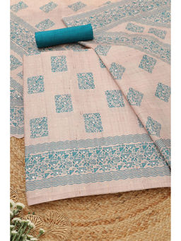Soch - Beige Printed Unstitched Top & Unstitched Bottom with Dupatta