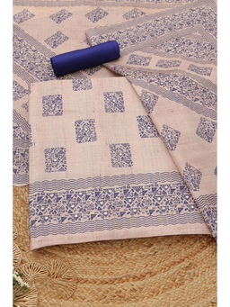 Soch - Beige Printed Unstitched Top & Unstitched Bottom with Dupatta