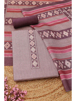 Soch - Lavender Printed Unstitched Top & Unstitched Bottom with Dupatta