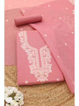 Soch - Pink Floral Unstitched Top & Unstitched Bottom with Dupatta