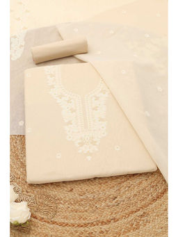 Soch - Cream Woven Unstitched Top & Unstitched Bottom with Dupatta