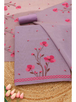 Soch - Lavender Embroidered Unstitched Top & Unstitched Bottom with Dupatta