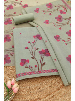 Soch - Green Embroidered Unstitched Top & Unstitched Bottom with Dupatta