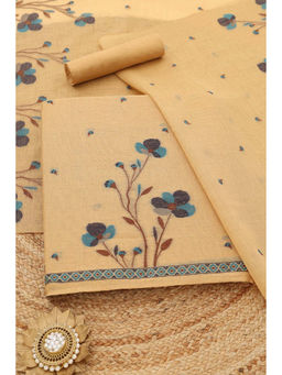 Soch - Beige Embroidered Unstitched Top & Unstitched Bottom with Dupatta