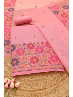 Soch - Pink Floral Unstitched Top & Unstitched Bottom with Dupatta