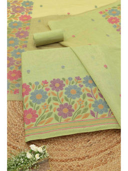 Soch - Green Floral Unstitched Top & Unstitched Bottom with Dupatta