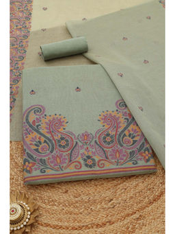 Soch - Green Paisley Unstitched Top & Unstitched Bottom with Dupatta