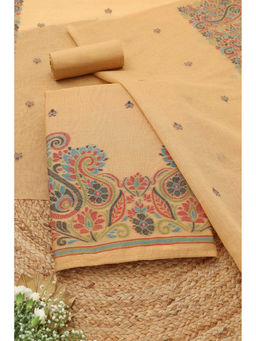 Soch - Mustard Paisley Unstitched Top & Unstitched Bottom with Dupatta