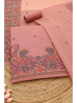Soch - Pink Paisley Unstitched Top & Unstitched Bottom with Dupatta