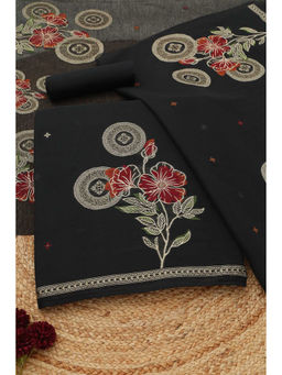 Soch - Black Printed Unstitched Top & Unstitched Bottom with Dupatta