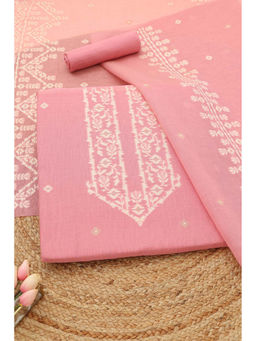 Soch - Pink Printed Unstitched Top & Unstitched Bottom with Dupatta
