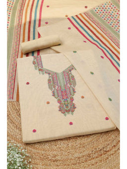 Soch - Yellow Printed Unstitched Top & Unstitched Bottom with Dupatta
