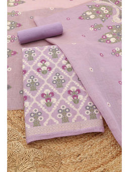 Soch - Lavender Printed Unstitched Top & Unstitched Bottom with Dupatta