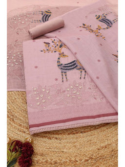 Soch - Pink Floral Unstitched Top & Unstitched Bottom with Dupatta