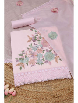 Soch - Pink Embroidered Unstitched Top & Unstitched Bottom with Dupatta