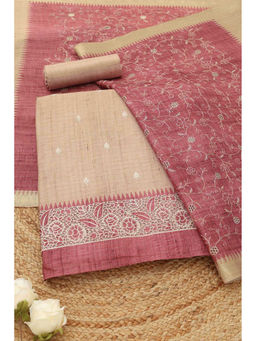 Soch - Maroon Embroidered Unstitched Top & Unstitched Bottom with Dupatta