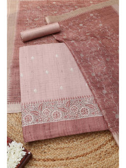 Soch - Beige Embroidered Unstitched Top & Unstitched Bottom with Dupatta