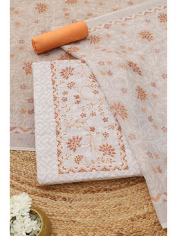 Soch - Beige Embroidered Unstitched Top & Unstitched Bottom with Dupatta