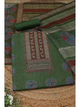 Soch - Green Embroidered Unstitched Top & Unstitched Bottom with Dupatta