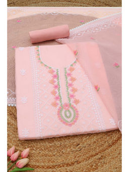 Soch - Pink Embroidered Unstitched Top & Unstitched Bottom with Dupatta