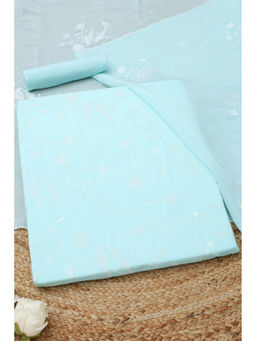 Soch - Teal Embroidered Unstitched Top & Unstitched Bottom with Dupatta